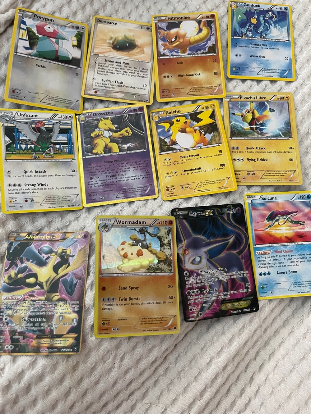 Pokemon Yellow and Multicolor Holo Card Assortment